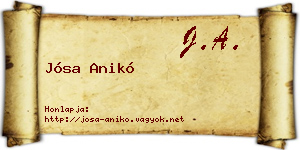 Jósa Anikó névjegykártya
